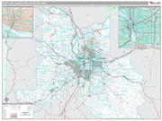 Portland-Vancouver-Hillsboro Wall Map Premium Style